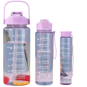 3 Pc Set Transparent Motivational Bottle