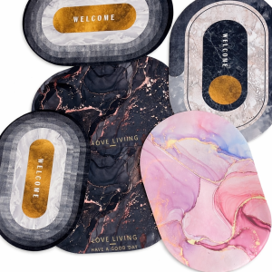 Oval Water Absorbent Bathroom Mat